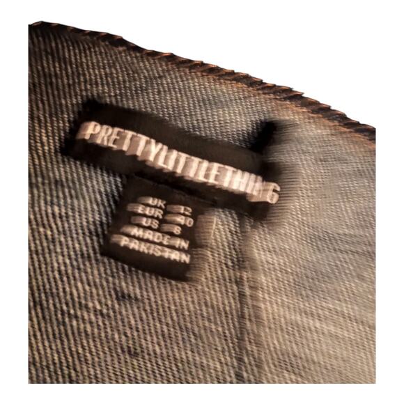 PRETTYLITTLETHING Women's Denim Jacket Oversized Boyfriends Dark Wash Size 8 - Picture 9 of 10